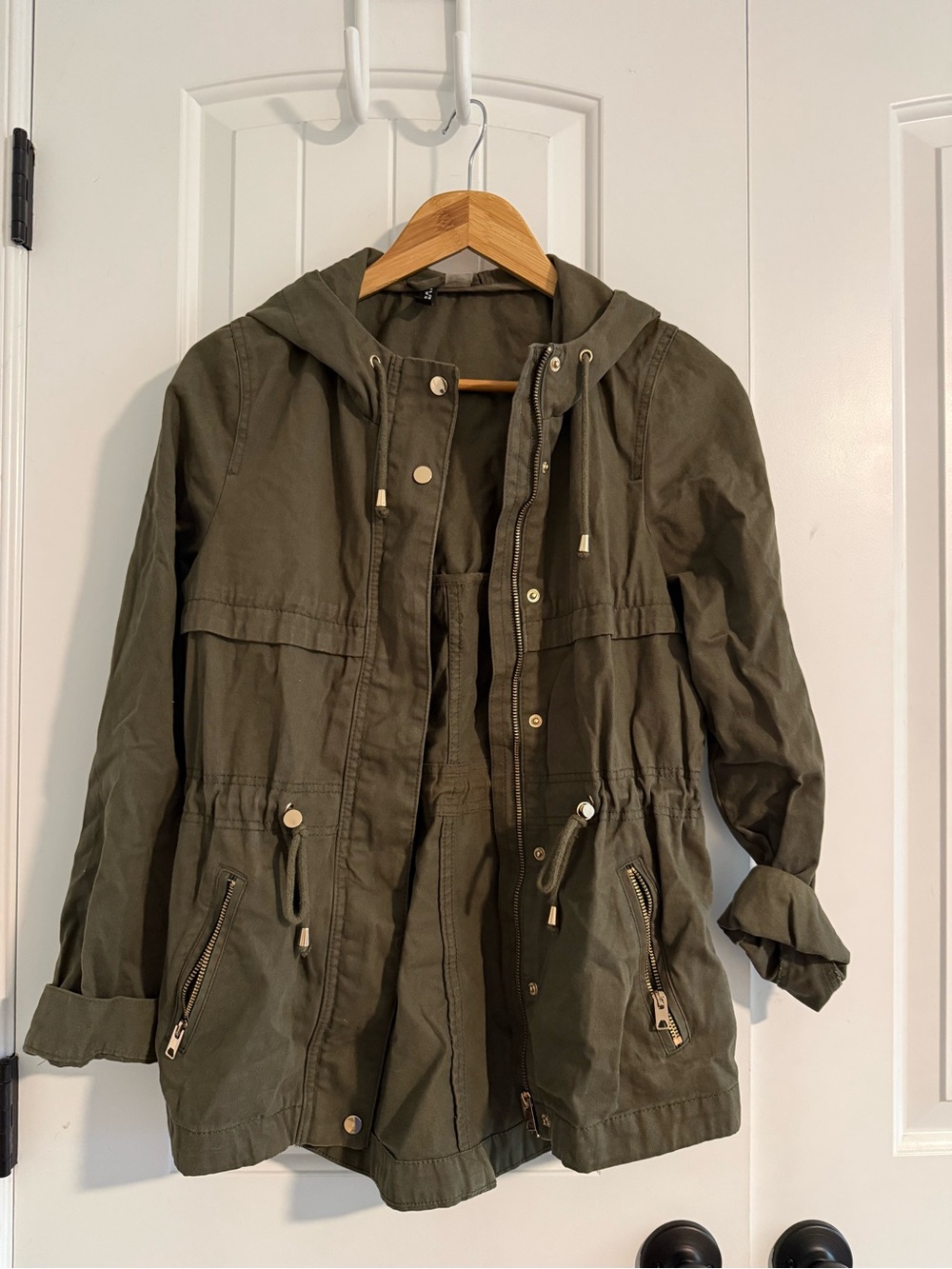 H&M Olive Green Utility Jacket with Hood